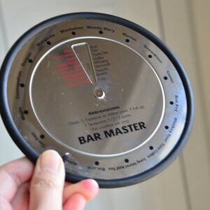 Crate & Barrel Bar Master Ring Recipe Wheel Circular Drink Menu